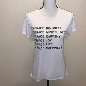 Modern Lux white positivity kindness casual short sleeve shirt